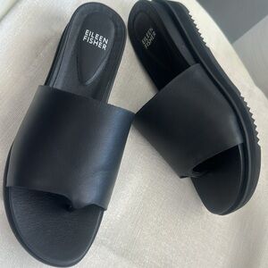 Eileen Fisher Sandal Slide Size 8 Black